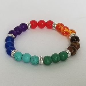 Reiki 7 Chakra Healing Natural Stone Bracelet